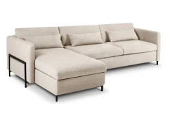 Outlet - Sofá convertível de canto esquerdo com caixa de arrumação "Yanis" 5 lugares em tecido estrutural - 280x170x80cm Sofá