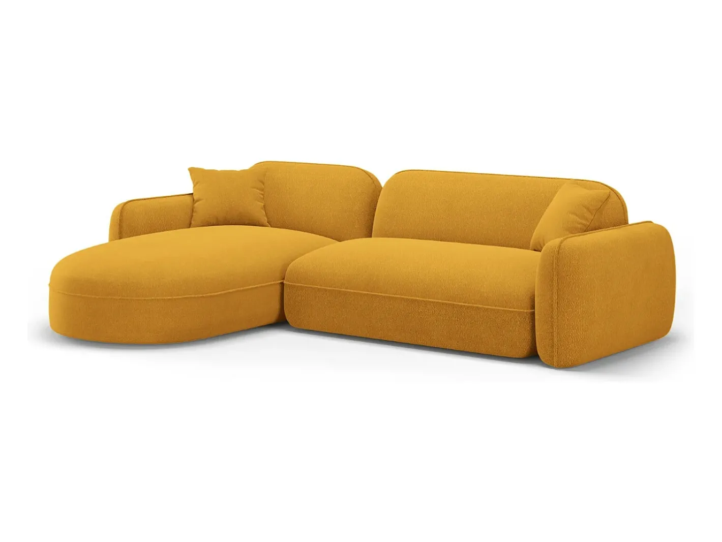 Clearance - Sofá modular de canto esquerdo "Lucien" 4 lugares em veludo mostarda - 275x165x70cm Sofá
