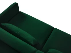 Sale - Sofá de canto convertível à esquerda "Yanis" 5 lugares em veludo verde garrafa - 280x170x80cm Sofá