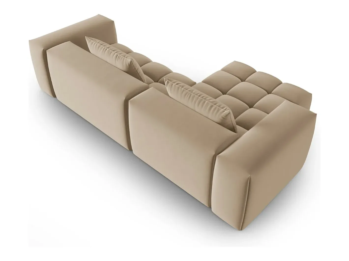 - Sofá modular de canto esquerdo "Lorella" 3 lugares em veludo areia - 260x145x70cm*CXL by Christian Lacroix Online