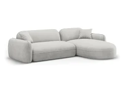 - Sofá modular de canto direito "Lucien" 4 lugares em veludo cinza claro - 275x165x70cm*CXL by Christian Lacroix Best