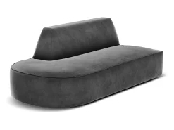 Best - Sofá modular virado para a esquerda "Charles" 2 lugares em veludo cinza escuro - 181x93x69cm Sofá