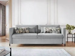 - Sofá-cama "Yanis" 3 lugares em tecido estrutural cinza claro - 202x102x80cm^CXL by Christian Lacroix New