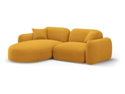 - Sofá modular de canto esquerdo "Lucien" 3 lugares em veludo mostarda - 230x165x70cm^CXL by Christian Lacroix Clearance