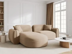 - Sofá modular de canto esquerdo "Lucien" 3 lugares em veludo areia - 230x165x70cm^CXL by Christian Lacroix Discount
