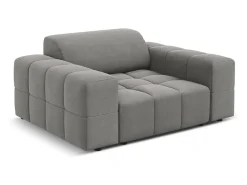 Outlet - Poltrona "Luc" em veludo cinza claro - 124x102x70cm Poltrona