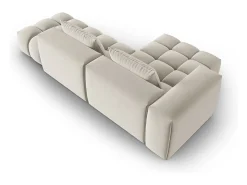- Sofá modular de canto esquerdo "Lorella" 4 lugares em veludo cru - 265x145x70cm^CXL by Christian Lacroix New