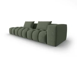 Online - Sofá modular virado para a esquerda "Lorella" 3 lugares em tecido estrutural verde oliva escuro - 265x85x70cm Sofá