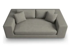 - Sofá "Tendance" 3 lugares em veludo cotelê cinza claro - 220x122x72cm*CXL by Christian Lacroix