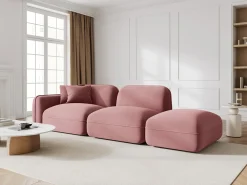 - Sofá modular direito "Lucien" 3 lugares em veludo salmão - 295x90x70cm*CXL by Christian Lacroix Clearance