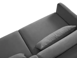 - Sofá-cama de canto direito "Yanis" 4 lugares em veludo cinza escuro - 260x170x80cm^CXL by Christian Lacroix Online