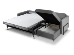 - Sofá-cama de canto direito "Yanis" 4 lugares em veludo cinza escuro - 260x170x80cm^CXL by Christian Lacroix Online