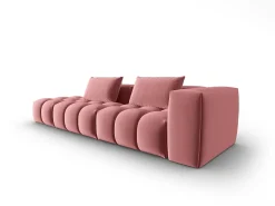New - Sofá modular virado para a esquerda "Lorella" 3 lugares em veludo salmão - 265x85x70cm Sofá