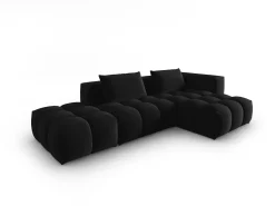 Online - Sofá modular de canto direito "Lorella" 4 lugares em veludo - 265x145x70cm Sofá