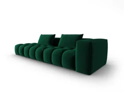 Online - Sofá modular virado para a esquerda "Lorella" 3 lugares em veludo verde garrafa - 265x85x70cm Sofá