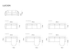 - Sofá modular "Lucien" 3 lugares em veludo - 230x90x70cm*CXL by Christian Lacroix