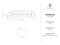 - Sofá "Tendance" 4 lugares em veludo cotelê - 262x122x72cm^CXL by Christian Lacroix Outlet