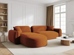 Outlet - Sofá modular de canto esquerdo "Lucien" 4 lugares em veludo - 275x165x70cm Sofá
