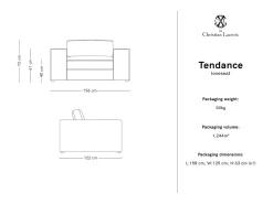 - Sofá "Tendance" 1,5 lugares em tecido estrutural - 156x122x72cm Sofá