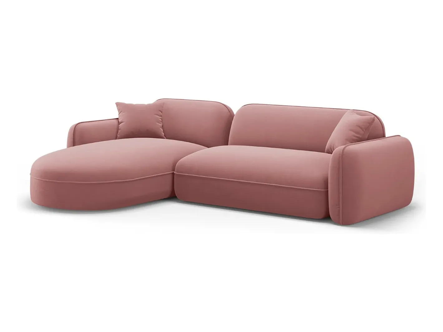 - Sofá modular de canto esquerdo "Lucien" 4 lugares em veludo salmão - 275x165x70cm^CXL by Christian Lacroix Sale