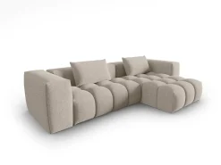 - Sofá modular de canto direito "Lorella" 3 lugares em tecido estrutural areia - 260x145x70cm*CXL by Christian Lacroix Outlet