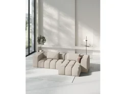 - Sofá modular de canto direito "Lorella" 3 lugares em tecido estrutural areia - 260x145x70cm*CXL by Christian Lacroix Outlet