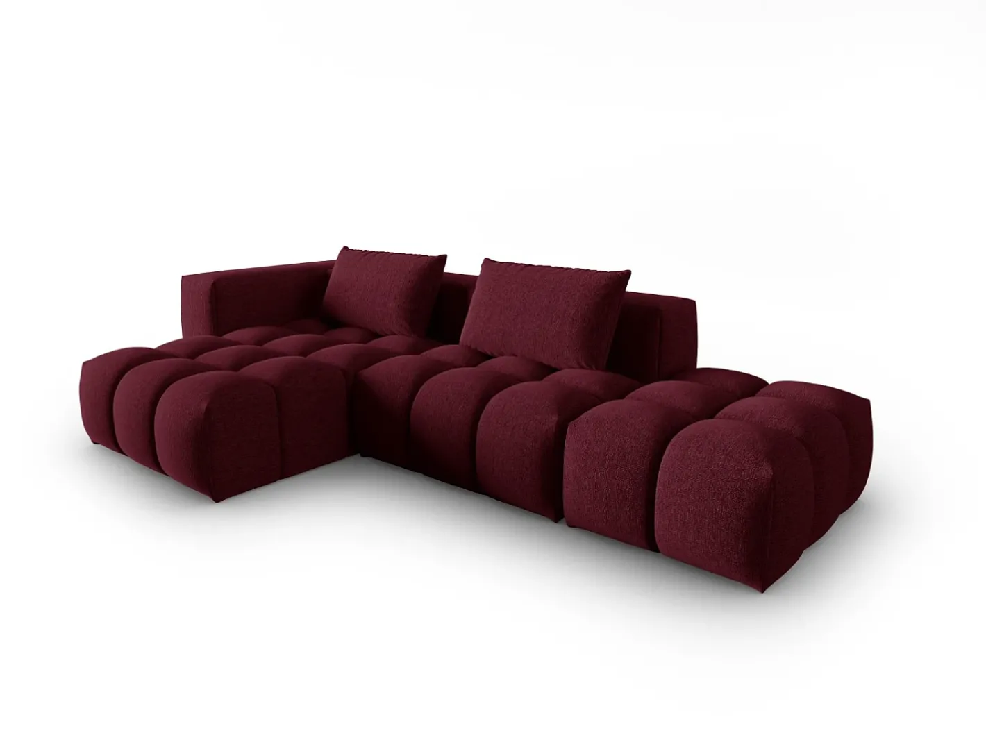 - Sofá modular de canto esquerdo "Lorella" 4 lugares em tecido estrutural - 265x145x70cm Sofá