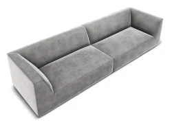 - Sofá "Charles" 4 lugares em veludo cinza claro - 302x93x69cm*CXL by Christian Lacroix