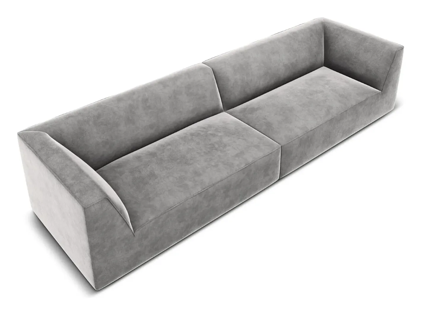 - Sofá "Charles" 4 lugares em veludo cinza claro - 302x93x69cm*CXL by Christian Lacroix