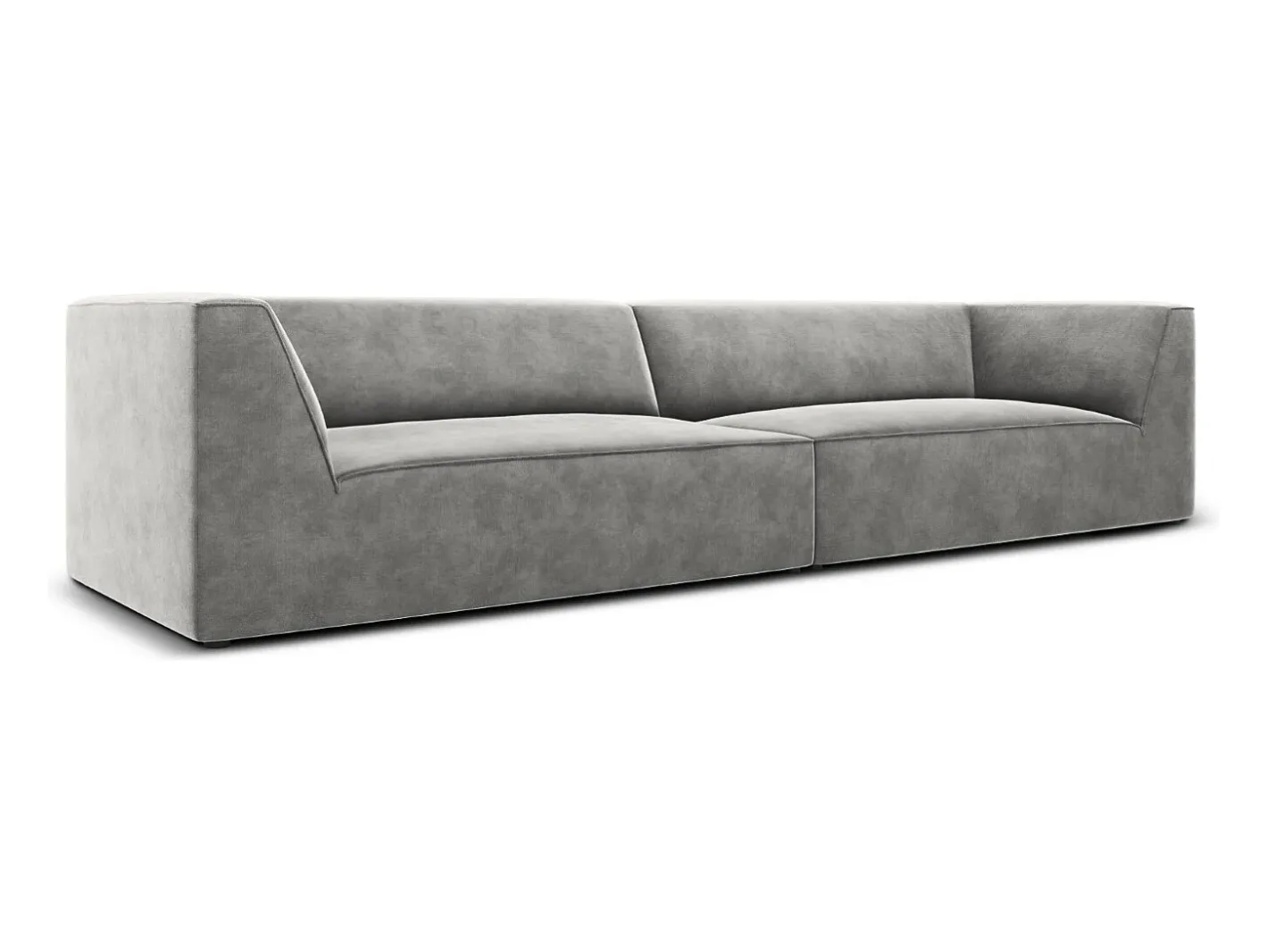 - Sofá "Charles" 4 lugares em veludo cinza claro - 302x93x69cm*CXL by Christian Lacroix