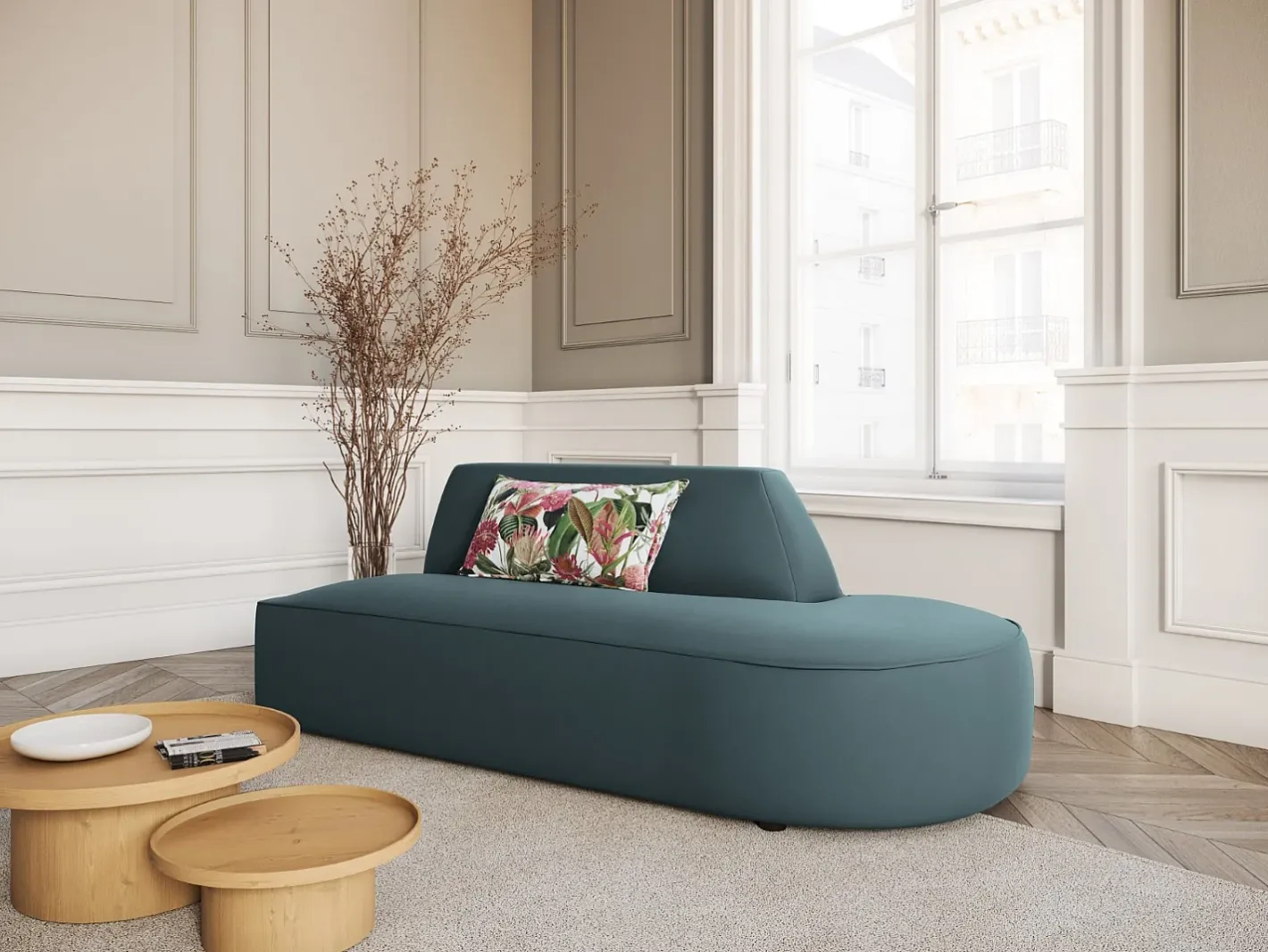 - Sofá modular direito "Charles" 2 lugares em veludo - 181x93x69cm*CXL by Christian Lacroix Discount