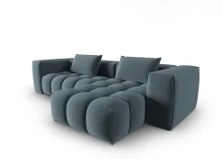 Online - Sofá modular de canto direito "Lorella" 3 lugares em veludo pastel - 260x145x70cm Sofá
