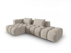 - Sofá modular de canto esquerdo "Lorella" 4 lugares em tecido estrutural areia - 265x145x70cm^CXL by Christian Lacroix Sale
