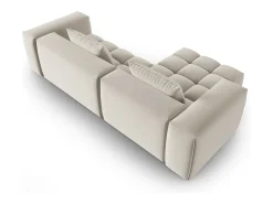 Outlet - Sofá modular de canto esquerdo "Lorella" 3 lugares em veludo cru - 260x145x70cm Sofá