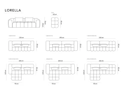 Hot - Sofá modular "Lorella" 3 lugares em tecido estrutural areia - 230x85x70cm Sofá
