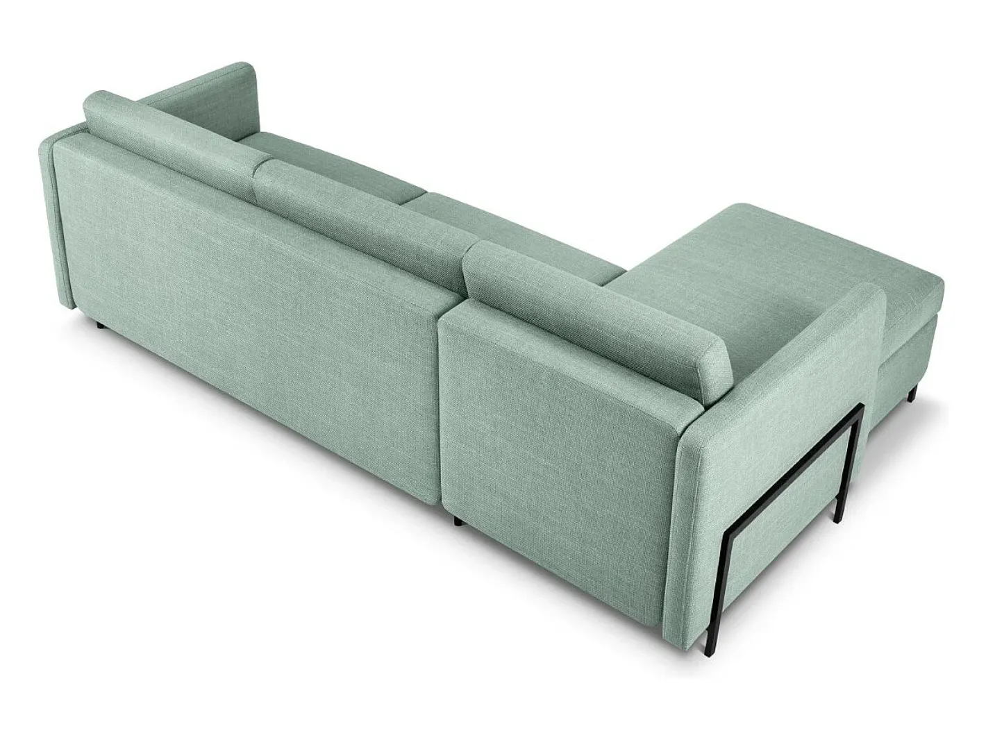 - Sofá convertível de canto esquerdo com caixa de arrumação "Yanis" 4 lugares em tecido estrutural hortelã - 260x170x80cm*CXL by Christian Lacroix Discount