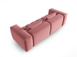 - Sofá modular "Lorella" 3 lugares em veludo salmão - 230x85x70cm Sofá