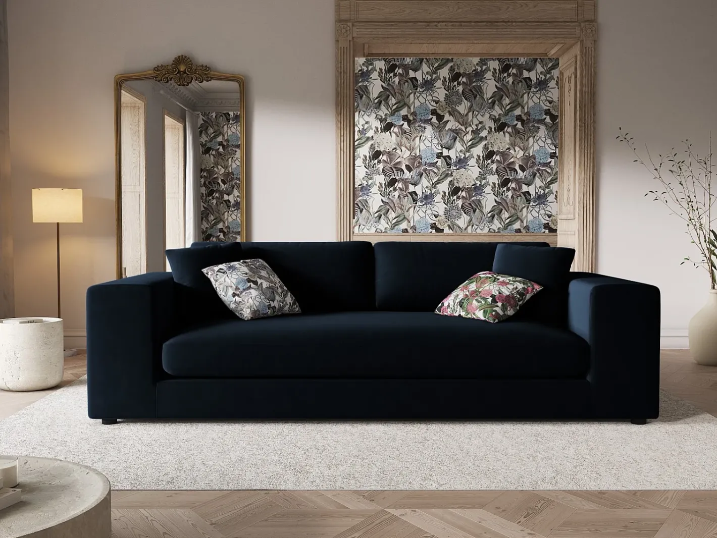 - Sofá "Tendance" 4 lugares em veludo - 262x122x72cm Sofá