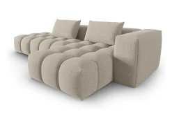- Sofá modular de canto direito "Lorella" 4 lugares em tecido estrutural areia - 265x145x70cm Sofá