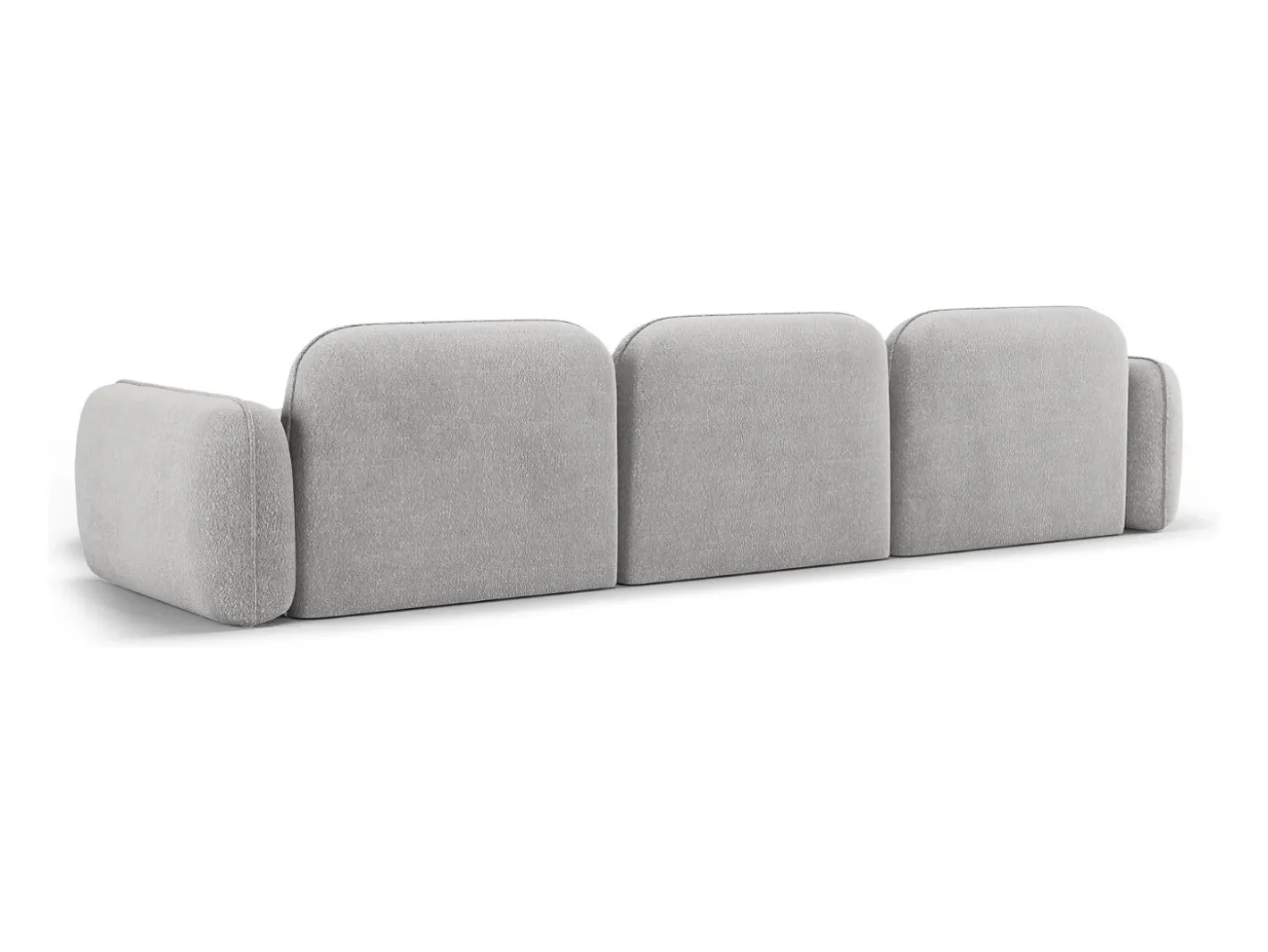 Online - Sofá modular de canto direito "Lucien" 4 lugares em veludo cinza claro - 320x165x70cm Sofá