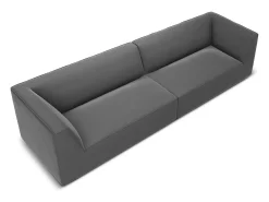 - Sofá "Charles" 4 lugares em veludo cinza escuro - 302x93x69cm^CXL by Christian Lacroix New