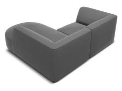 - Sofá de canto direito "Charles" 3 lugares em veludo cinza escuro - 186x180x69cm*CXL by Christian Lacroix Outlet