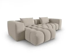 CXL by Christian Lacroix Sofá*- Sofá modular de canto esquerdo "Lorella" 3 lugares em tecido estrutural areia - 260x145x70cm Camel