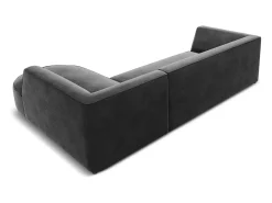 - Sofá de canto direito "Charles" 4 lugares em veludo cinza escuro - 273x180x69cm^CXL by Christian Lacroix New