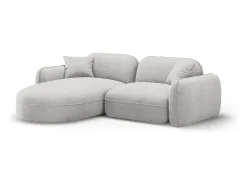 - Sofá modular de canto esquerdo "Lucien" 3 lugares em veludo cinza claro - 230x165x70cm*CXL by Christian Lacroix Outlet