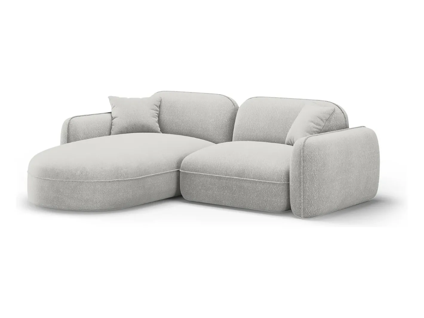 - Sofá modular de canto esquerdo "Lucien" 3 lugares em veludo cinza claro - 230x165x70cm*CXL by Christian Lacroix Outlet