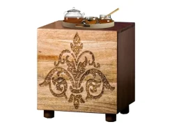 Damask | Mesa de apoio com 1 porta em castanho*Loft24 Best