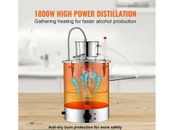Best Destilador de Álcool SucceBuy Destilador de Água sem Gás e Álcool de 34 L com Barril Thumper e Bomba de Água Acessório Vinho E Bar