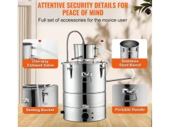 Best Destilador de Álcool SucceBuy Destilador de Água sem Gás e Álcool de 34 L com Barril Thumper e Bomba de Água Acessório Vinho E Bar