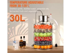 Best Destilador de Álcool SucceBuy Destilador de Água sem Gás e Álcool de 34 L com Barril Thumper e Bomba de Água Acessório Vinho E Bar